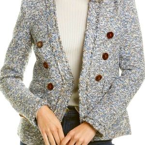 Veronica Beard Cedric tweed collarless blazer